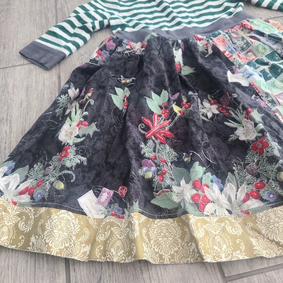 KPea toddler girl Patchwork Christmas Holiday Dress Size 5T - Picture 7 of 11